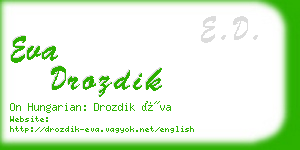 eva drozdik business card